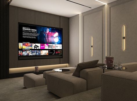 Modern Home Cinema, Home Cinema Room Ideas, Eclectic Interior Design Vintage, Home Theater Basement, Home Theater Room Design, 200 Dollars, Theater Room Design, Home Cinema Room, Dorm Diy