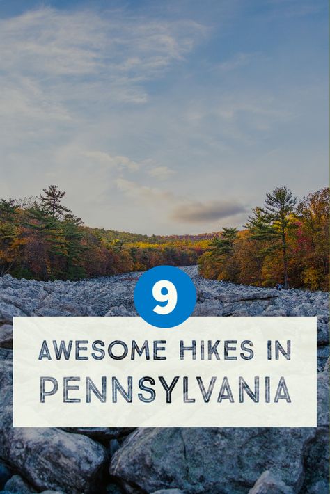 Check out these 9 epic Pennsylvania hikes that both locals and tourists should absolutely visit. From Ricketts Glen, to the Appalachian trail, and Tioga State Forest, see beautiful wilderness, waterfall and rivers, and even the ruins of a 100 year old bridge! Backpacking Pennsylvania, Pennsylvania Hikes, Hiking Appalachian Trail, Appalachian Trail Thru Hike, Lake Wallenpaupack Pennsylvania, Ohiopyle State Park, Allegheny Mountains, Gettysburg National Military Park, Hiking Essentials