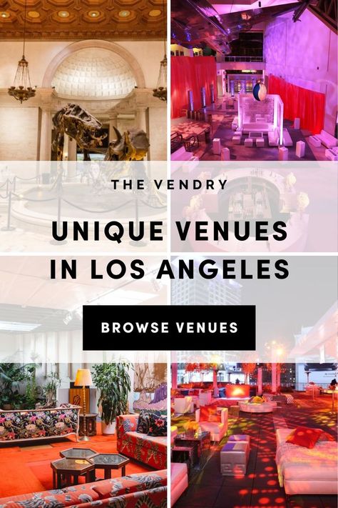 graphic of the most unique venues in Los Angeles Bridal Shower Venues, Unique Event Venues, Baby Shower Venues, Birthday Venues, Birthday Party Venues, Wedding Venues Indoor, Wedding Venue Los Angeles, Los Angles, Event Activities