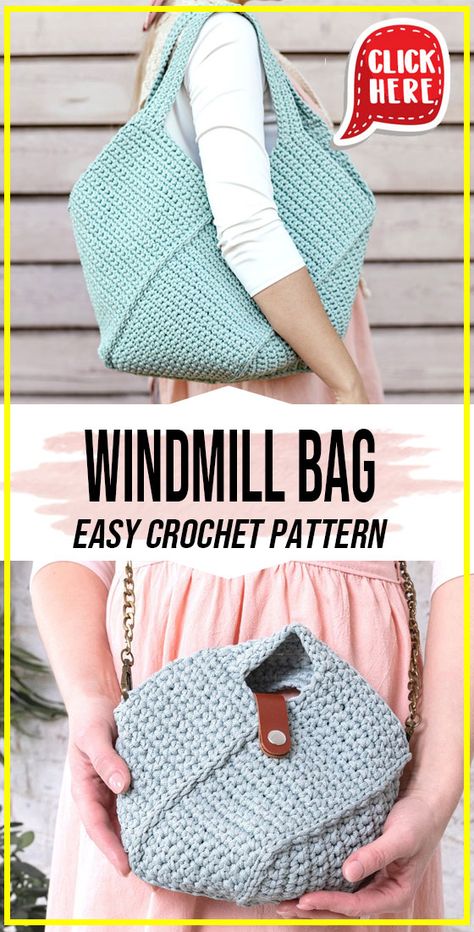 crochet Windmill Bag easy pattern  - Easy Crochet Windmill Bag Pattern for Beginners. Click to Get the Pattern #Bag #crochet #crochetpattern
 via @shareapattern.com Easy Crochet Backpack, Crochet Windmill Bag Free Pattern, Cotton Crochet Bags Free Pattern, Diy Cross Body Bag Pattern Free, Windmill Bag Crochet, Crochet Shoulder Bags Free Patterns, Windmill Bag, Crochet Sling Bag, Crochet Boho Bag