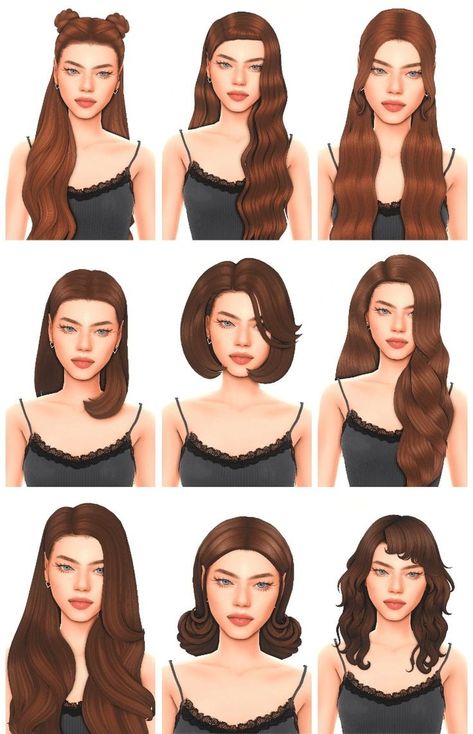 The Sims 4 Hair Lookbook - Gamingwithprincess Sims 4 Hair Cc Pack, Sims 4 Cc Hair Pack, Selena Hair, Daylife Sims, Sims 4 Aesthetic Cc, Carrie Bradshaw Hair, Sims 4 Aesthetic, Hair Lookbook, Royal Hair