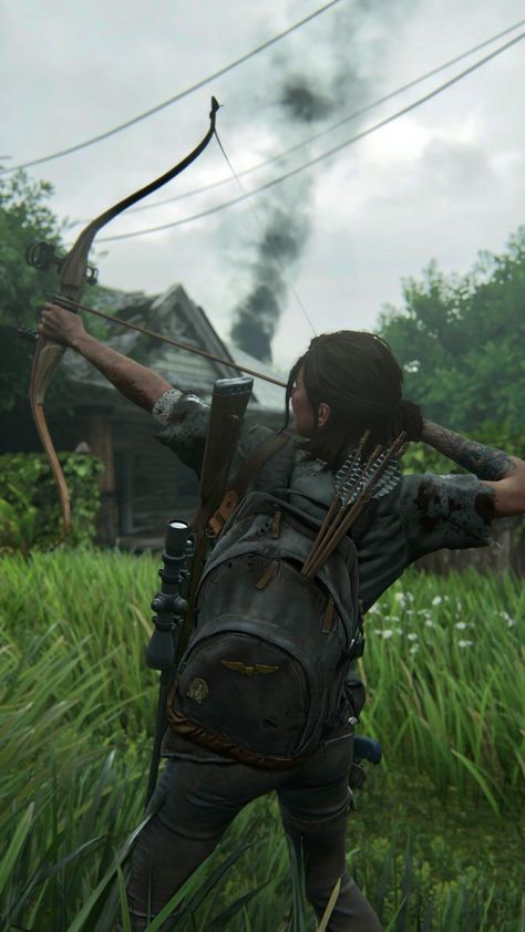 Ellie Bow And Arrow, Ellie Williams Bow And Arrow, Tlou Moodboard, Tlou Photomode, Ellie Wallpaper, Ellie Cosplay, Life Is Strange Characters, Dystopian Aesthetic, The Last Of Us2