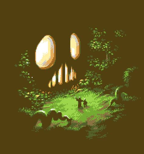 Pixel Art Inspiration on Instagram: “An enchanting minimalist scene by 🔸a3um🔸 on PixelJoint. Love the simple and focused lighting on this one. . 🕹️ Check Out @2DARMORY Gamers'…” Pixel Art Title Screen, Pixel Art Gif, How To Pixel Art, Pixel Art Landscape, Kare Kare, 8 Bit Art, Piskel Art, Pixel Art Background, Pixel Art Tutorial