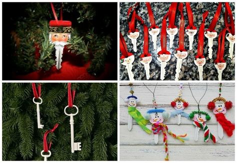 This is how you can use old keys in home decor, jewelry and more! Diy Key Projects, Old Key Crafts, Do It Yourself Ideas, Clothespin Crafts Christmas, Key Diy, Key Crafts, Paint Keys, Unique Decorations, Christmas Craft Fair