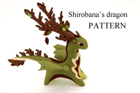 Pattern and tutorial for sewing a dragon from felt sheets. You can download files after purchase. Dragon Sewing, Fox Sewing Pattern, Felt Dragon, Felt Animal Patterns, Trendy Sewing Patterns, Soft Toy Patterns, Plushie Patterns, Sewing Stuffed Animals, Trendy Sewing