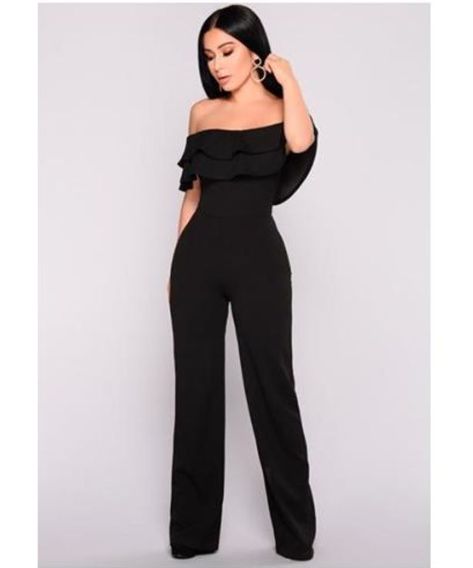 Jumpsuits For Women Formal, Colour Names List, Ruffle Jumpsuit, Jumpsuit Outfit, Women Formals, Black Jumpsuit, Rompers Women, Fashion Pants, Jumpsuits For Women