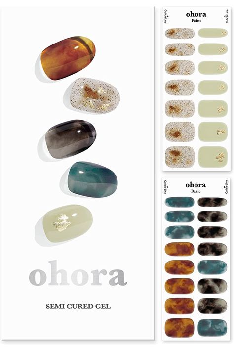 ohora Semi Cured Gel Nail Strips (N Dreaming) - Works with Any UV Nail Lamps, Salon-Quality, Long Lasting, Easy to Apply &amp; Remove - Includes 2 Prep Pads, Nail File &amp; Wooden Stick Uv Nail Lamp, Gel Nail Strips, Uv Nails, Led Nail Lamp, Nail Art Kit, Nail Sizes, Types Of Nails, Nail Games, Nail Art Stickers