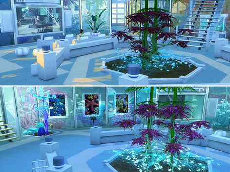 Alien House Sims 4, Sims Alien, Alien House, Ts4 Lots, Alien Stuff, House Flipper, Futuristic House, The Sims 4 Lots, Underwater House