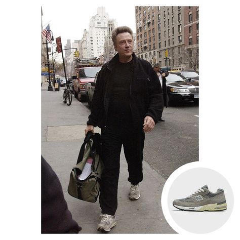 Trainer Spotting on Instagram: “Actor Christopher Walken and New Balance 991. 2002 - - #nb991 #newbalance991 #christopherwalken #trainerspotting” New Balance 990 Mens Outfit, New Balance 991 Outfit, New Balance 990 V2 Outfit Men, New Balance 991 Men Outfit, New Balance 991, Men’s Outfits With New Balance, Black Trainers Men Outfit, Men’s New Balance 9060 Outfits, Christopher Walken