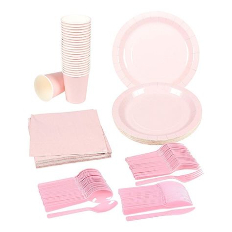 Pink Party Supplies, Plastic Party Plates, Pink Plates, Pink Napkins, Birthday Plate, Pink Cups, Girl Baby Shower Decorations, Pink Party, Pink Themes