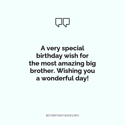 Birthdays are special occasions to show your loved ones how much you care for them. If you have a big brother, the day is an opportunity to make him f... | # #BirthdayWishes Check more at https://www.ehindijokes.com/birthday-wishes-for-big-brother/ Happy Birthday Big Brother Quotes, Birthday Wishes For Big Brother, Birthday Big Brother, Happy Birthday Big Brother, Unique Birthday Wishes, Special Birthday Wishes, Birthday Wishes For Brother, Aesthetic Editing, Happy Birthday Quotes For Friends