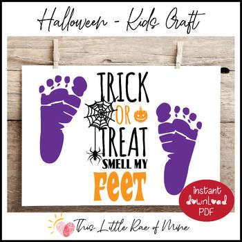 Halloween Handprint Crafts, Baby Footprint Crafts, Baby Art Projects, Footprint Crafts, Footprint Art, Halloween Printable, Baby Footprints, Handprint Art, Diy Crafts For Kids Easy