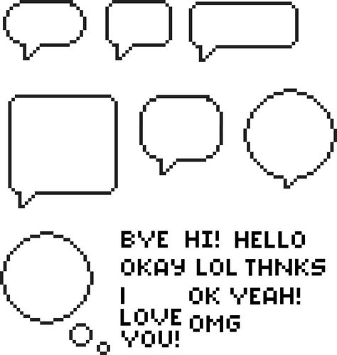 speech bubble 8-bit pixel art on white background. pixel speech bubble sign. pixel bubbles for messages. flat style. Pixel Art Sign, 8 Bit Pixel Art Aesthetic, Pixel Speech Bubble, 8 Bit Pixel Art, Background Pixel, Text Bubble, Cool Pixel Art, Thought Bubbles, 8 Bits