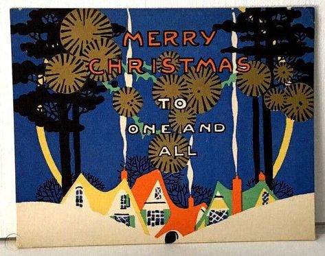 Art Deco Christmas Card, Art Deco Christmas Cards, Vintage Christmas Illustration, 1920s Christmas, Xmas Cards Design, Vintage Christmas Postcards, Holiday Typography, Art Deco Christmas, Victorian Christmas Cards