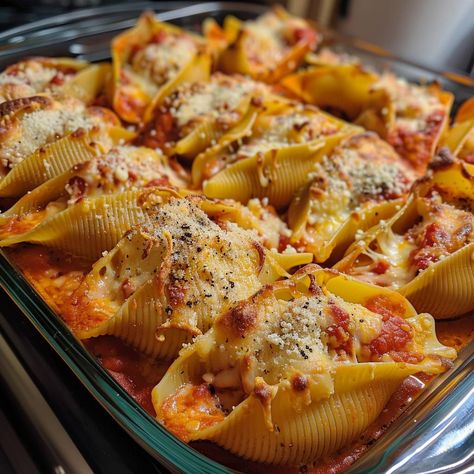 🧀 Indulge in our Stuffed Cheese Shells! Rich, creamy, and utterly delightful. #CheeseLovers 🍽️ Stuffed Cheese Shells 🛒 Ingredients: 24 jumbo pasta shells 500g ricotta cheese 1 cup mozzarella cheese, shredded 1/2 cup Parmesan cheese, grated 1 egg 2 cups marinara sauce 1 tbsp Italian seasoning Salt and pepper to taste 👩‍🍳 Instructions: Prepare: Cook shells al dente; drain. Mix: Combine ricotta, mozzarella, Parmesan, egg, seasoning, salt, and pepper. Stuff: Fill each shell with cheese mixtur... Stuffed Cheese Shells, Egg Seasoning, Cheese Shells, Jumbo Pasta Shells, Instagram Recipes, Pasta Shells, Seasoning Salt, Italian Recipes Easy, Pasta Dinners