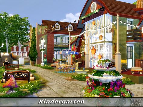 Danuta720's Kindergarten Sims 4 Kindergarten, Reading Kindergarten, The Sims 4 Lots, Box House, Sims 4 Download, Sims 4 Game Mods, Sims Building, The Sims 4 Download, Sims 4 Update