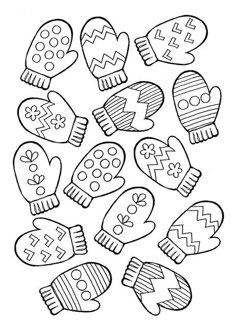 Coloring Pages Winter, Winter Kindergarten, Winter Preschool, Winter Mittens, Winter Crafts For Kids, Winter Art, Christmas Coloring Pages, Winter Crafts, Winter Activities