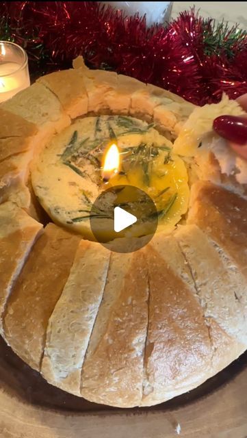 Sourdough Bread With Butter Candle, Herb Butter Candle Recipe, Viral Butter Candle, Winter Starters Recipes, Candle Butter Bread, Butter Candle Bread Bowl, Bread With Butter Candle, Edible Butter Candle Recipe, Butter Candle Appetizer Recipe