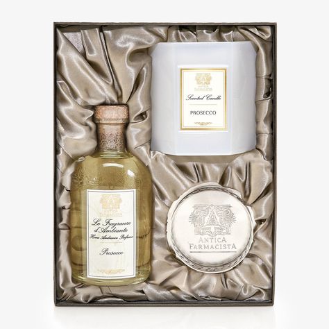 Antica Farmacista Gift Set Candle Diffuser Tray Prosecco Daphne Flower, Lucite Tray, Peach Nectar, Lemon Blossoms, Madagascar Vanilla, Fig Leaves, Bitter Orange, Home Scents, Aperol Spritz