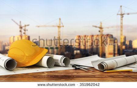 Concept of construction and design. 3d render of blueprints and designer tools on the panorama of construction site. Construction Business, Construction Logo, Project Management Tools, Recruitment Agencies, Construction Management, Change Management, Construction Services, Construction Process, Construction Design