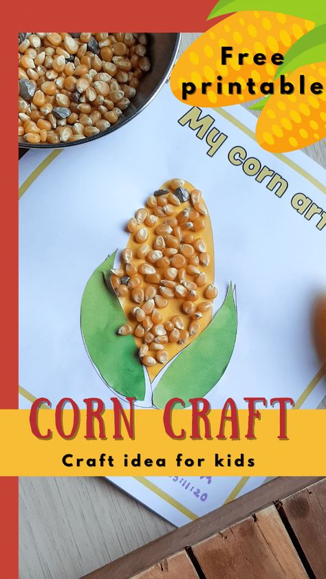 Easy Corn craft for kids to do in this Thankgiving season Corn Projects For Kids, Corn Preschool Crafts, Corn Crafts Preschool, Corn Crafts For Kids, Corn Preschool, Harvest Crafts For Kids, Corn Crafts, Corn Craft, Thanksgiving Crafts For Toddlers