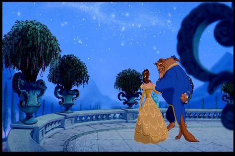 Ballroom balcony outside castle in Disney's "Beauty And The Beast." Beauty And The Beast Wallpaper, Beauty And The Beast Movie, Beast Wallpaper, Wallpaper Dekstop, Beauty Wallpaper, Old Disney, Disney Beauty And The Beast, Disney Aesthetic, Digital Background