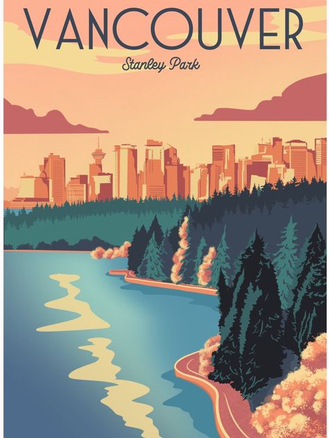 Vancouver Drawing, Vancouver Painting, Vancouver Wallpaper, Fifa Poster, Vancouver Poster, Vancouver Map, Canada Poster, Vancouver Tattoo, Stanley Park Vancouver