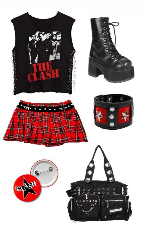 Ropa Punk Rock, Rock Star Outfit, Rockstar Girlfriend, Outfit Layout, Rock Outfits, Punk Outfits, Swaggy Outfits, Alternative Outfits, 2000s Fashion