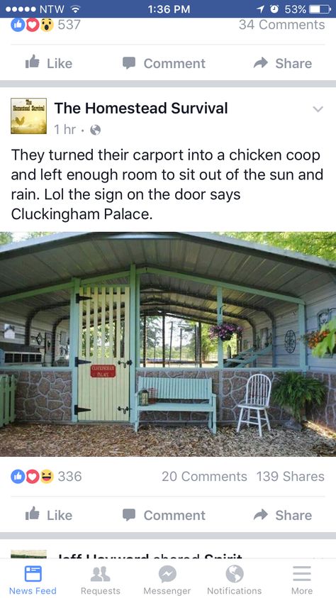 Carport Chicken Coop, Fancy Chickens, Chicken Coop Run, Backyard Chicken Farming, Backyard Poultry, Chicken Coop Designs, Chicken Garden, Mini Farm, Chicken Runs