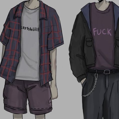 How To Draw Outfits Male, Oc Clothing Ideas Male Casual, Anime Men Clothes Design, Aesthetic Clothes Drawing Male, Art Reference Clothes Male, Clothe Drawing Reference Male, Cool Clothes Drawing Male, Cool Outfits For Men Drawing, Character Outfits Male Casual Drawing