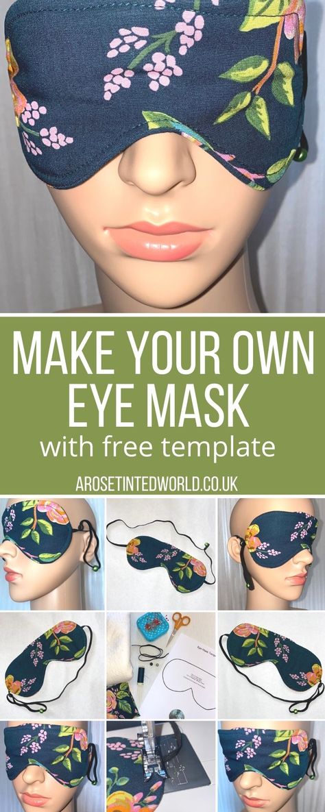 Diy Eye Mask, Diy Sleep Mask, Eye Mask Sleep, Sewing To Sell, Free Pdf Sewing Patterns, Cute Sewing Projects, Mask Tutorial, Pattern Template, Sewing Projects For Kids