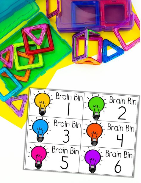 Brain bins are what I call morning tubs in my first-grade classroom. They include open-ended materials that my students use to explore, create, build, and- Brain Bins, Stem Bins, Work Bins, Morning Tubs, Boost Creativity, First Grade Classroom, Open Ended, Problem Solving Skills, Critical Thinking