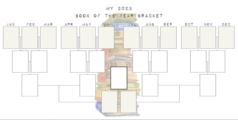 Book Of The Year Bracket, Reading Bracket, Book Bracket, Bracket Template, Book Bujo, Bookish Templates, Blue Bookmark, Book Template, Reading Journal