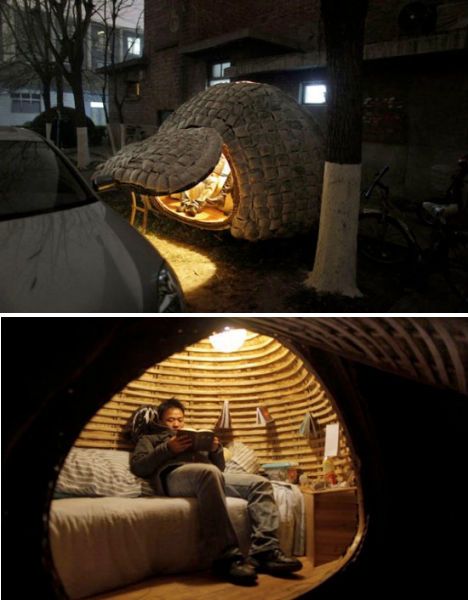 Chinese Student, Egg House, Tiny House Designs, Homeless Housing, Fallout Shelter, Modern Mobile, Small Sink, Bamboo Frame, Beijing China