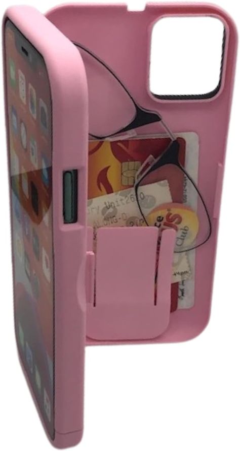 Amazon.com: EYN All in Case iPhone 11/XR Wallet Case - Card Holder - with Mirror and Adjustable Strap - Pink : Cell Phones & Accessories Phone Case With Mirror, Phone Case Amazon, Amazon Phone Cases, Phone Case With Card Holder, Phone Case Holder, Card Holder Phone Case, Mirror Case, Girl Phone Cases, Case Iphone 11