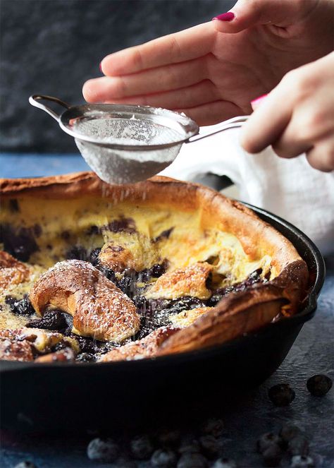 Blueberry Dutch Baby, Breakfast Skillet Recipes, Puff Pancake, Dutch Pancakes, Baby Pancakes, German Pancakes, Dutch Baby Pancake, Iron Skillet Recipes, Idaho Potatoes