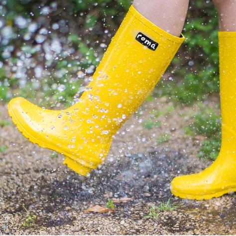 @romaboots Yellow Rain Boots, Women's Rain Boots, Coraline Jones, Dance In The Rain, Spring Red, Spring Pastels, Womens Rain Boots, Rubber Boot, Learn To Dance