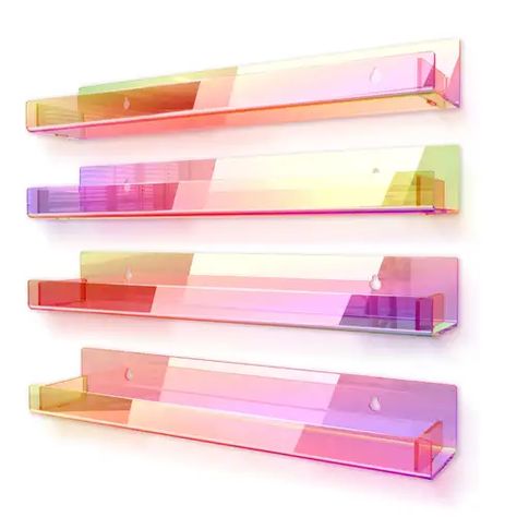 Floating Bookshelf, Nail Polish Rack, Acrylic Shelf, Transparent Design, Wall Organization, Wall Mounted Shelves, Toy Storage, Shelf Organization, Wall Display