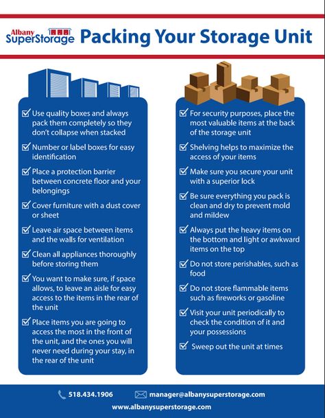 Tips for how to pack your storage unit. Packing Storage Unit Tips, Storage Unit Tips, Storage Unit Organization Ideas, Moving 101, Staging House, Moving List, Storage Business, Moving House Tips, Organization Garage