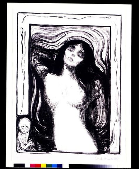 Lithography Prints, Edvard Munch, Prints Vintage, Lithography, Madonna, Furniture, Design, Art