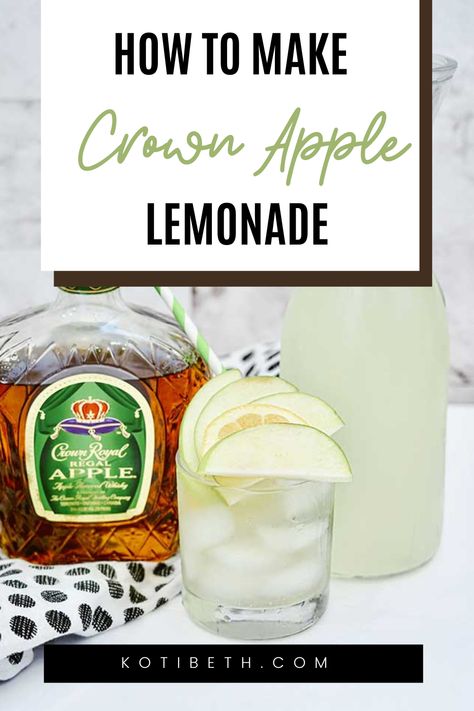 Crown Royal Drinks Apple, Green Apple Crown Royal Drinks, Apple Crown Royal Recipes Cocktails, Crown Apple Cocktails, Crown Royal Apple Drinks Recipes, Apple Whiskey Drinks, Drinks With Crown Apple, Crown Apple Mixed Drinks, Crown Royal Apple Drinks