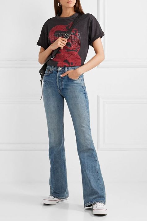 The 6 Jean Trends We'll Be Wearing in 2020 | Who What Wear Orseund Iris Top, Flare Jean Outfit, Flare Jeans Outfit, Orseund Iris, Jeans Outfit Summer, Rejina Pyo, Jean Trends, The Jeans, Jeans Outfit