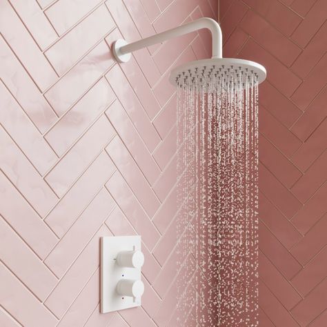 Crosswater MPRO 300mm diameter Matt White Fixed Shower Head - PRO300W Bathroom Bedroom Ideas, Bathroom Floor Tile Ideas, Paint Colors Bathroom, Bathroom Vibes, Small Kitchen Sink, Floor Tile Ideas, Small Bathroom Inspiration, Vanities Bathroom, Bathroom Floor Tile