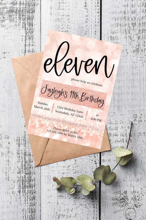 Eleventh Birthday, Picnic Birthday Party, Invitation Card Birthday, Birthday Invitation Card, Girly Cakes, Picnic Birthday, Birthday Invitation Template, 11th Birthday, First Birthday Invitations