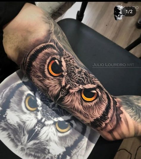 Owl Forearm Tattoo, Owl Eye Tattoo, Owl Tattoo Sleeve, Nautical Tattoo Sleeve, Fingerprint Tattoos, Japanese Leg Tattoo, Floral Back Tattoos, Valkyrie Tattoo, Feminine Skull Tattoos