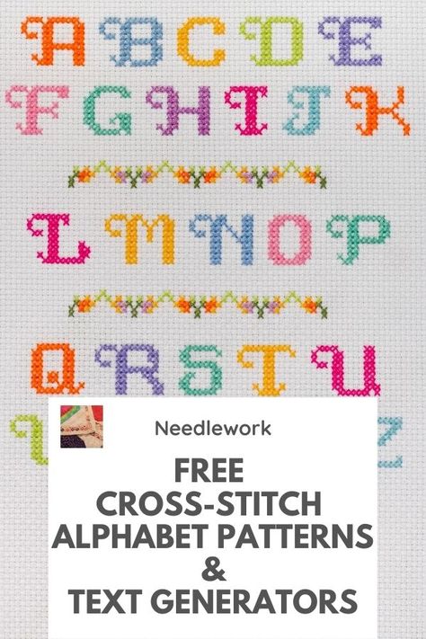 Free Cross-Stitch Alphabet Patterns & Text Generators | Needlepointers.com Cross Stitch Patterns Free Bookmarks, Free Cross Stitch Alphabet, Crosstich Patterns Free, Cross Stitch Monogram Patterns, Cross Stitch Patterns Free Disney, Cross Stitch Font, Alpha Bet, Cross Stitch Alphabets, Cross Stitch Letter Patterns