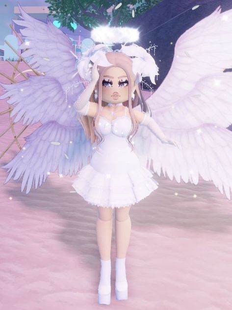 Angel Outfit Aesthetic, Shorts And Leg Warmers, Angel Outfits, Exotic Outfits, Angel Halloween Costumes, Kidcore Art, Vip Dress, Outfits Roblox, Angel Outfit