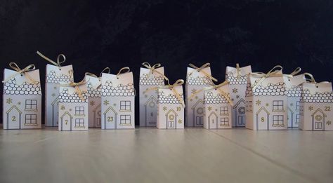 DIY Advent Calendar - Free Printable download - Man with a Van Edinburgh Advent Calendar Village, Advent Village, Hanging Advent Calendar, Advent Calendar Free, Advent Calendar House, Advent House, Make An Advent Calendar, Advent Calendar Boxes, Advent Calendar Activities