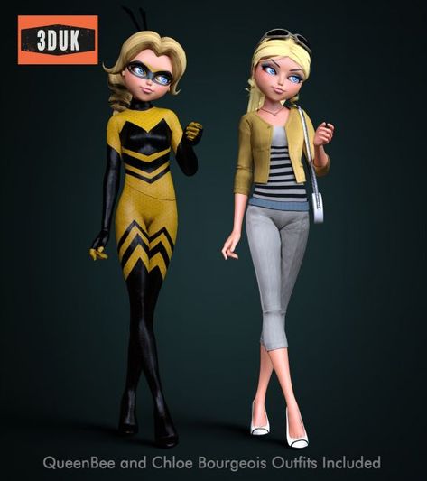 Queen Bee - Chloe Bourgeois For G8F | 3d Models for Daz Studio and Poser Character Female, Chloe Bourgeois, Necklace Outfit, Pokemon Cosplay, Skin Mask, Daz Studio, Queen Bee, Queen Bees, Cartoon Characters