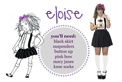 "It's me, Eloise!" Eloise Costume, Diy Last Minute Halloween Costumes, Storybook Character Costumes, Book Characters Dress Up, School Spirit Week, Book Character Day, Character Dress Up, Children's Book Characters, My Halloween Costume